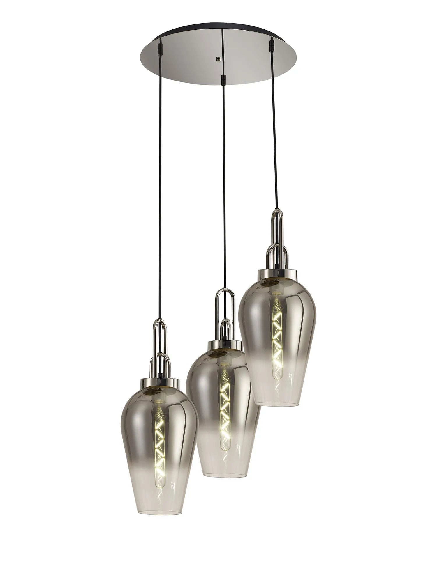 Cadiz 3 Light Cluster Pendant - Fade Glass