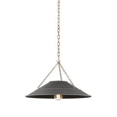 Arcane 1Lt Small/Large Pendant - Brass & Graphite