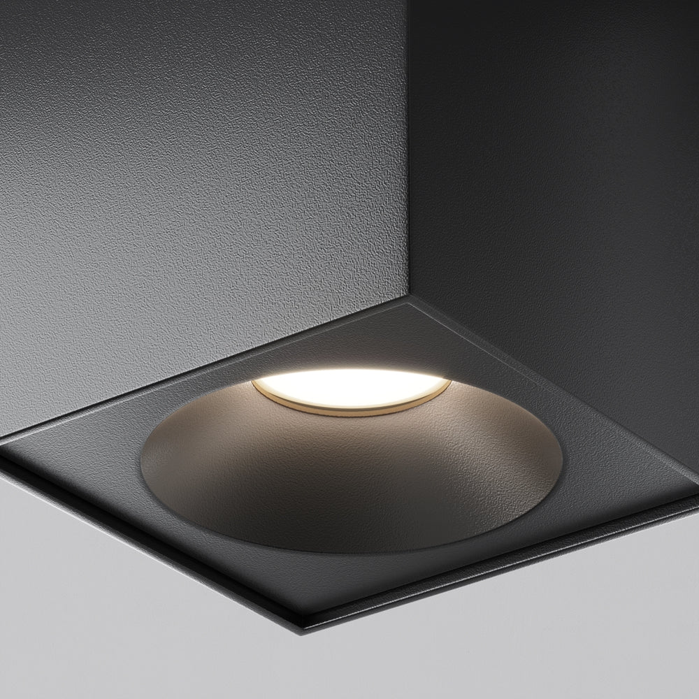 Zoom Square Flush Spotlight IP65 - Black/White