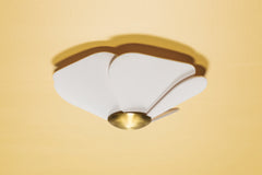 Madeline LED Flush Mount - Brass & Linen