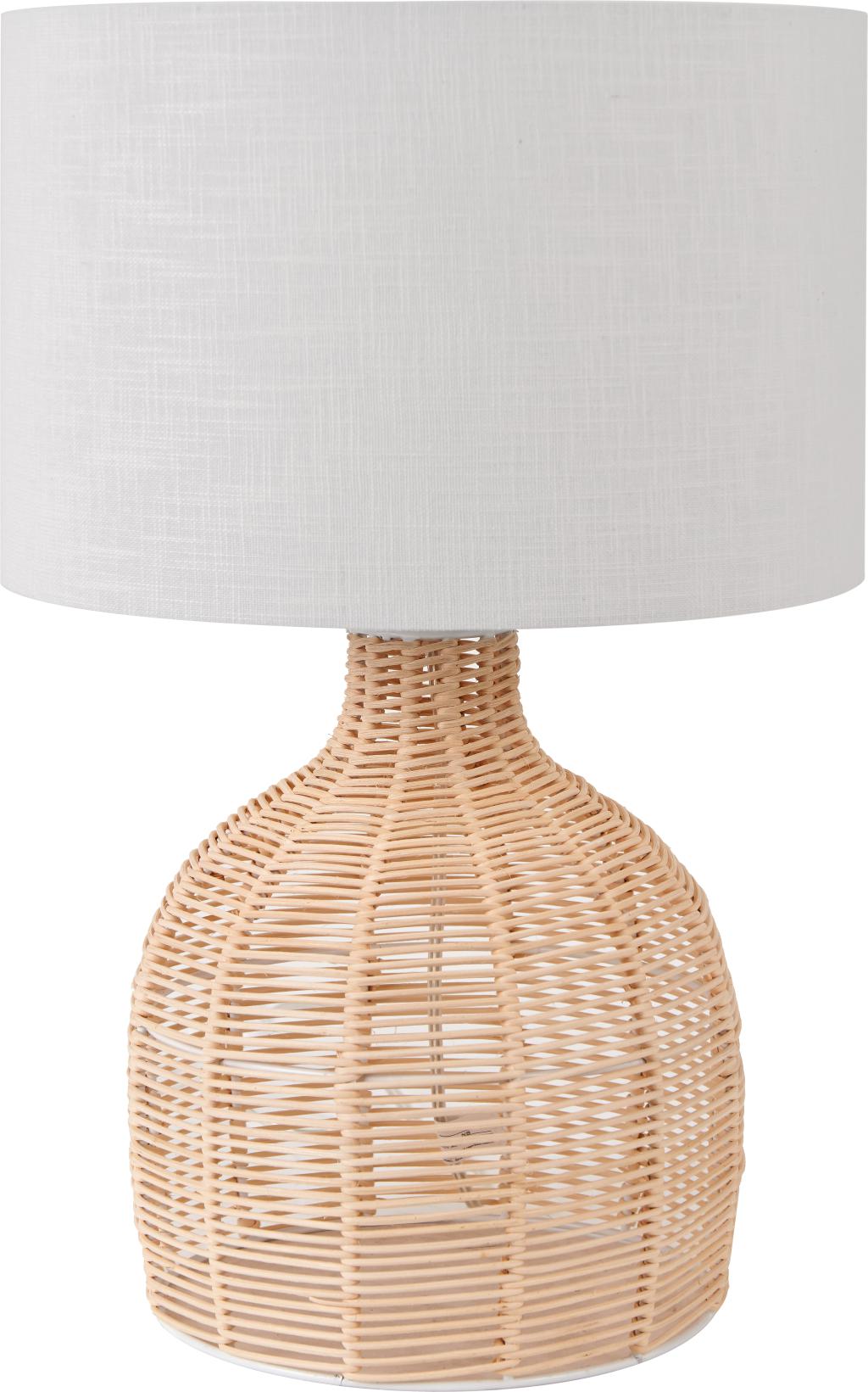 Caswell Rattan Cloche Table Lamp - Black/Natural