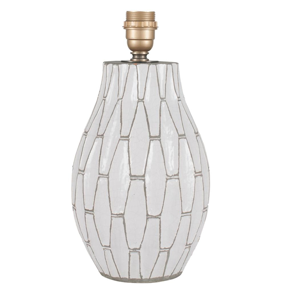 Gaudi White Stoneware Geometric Table Lamp  - Base Only