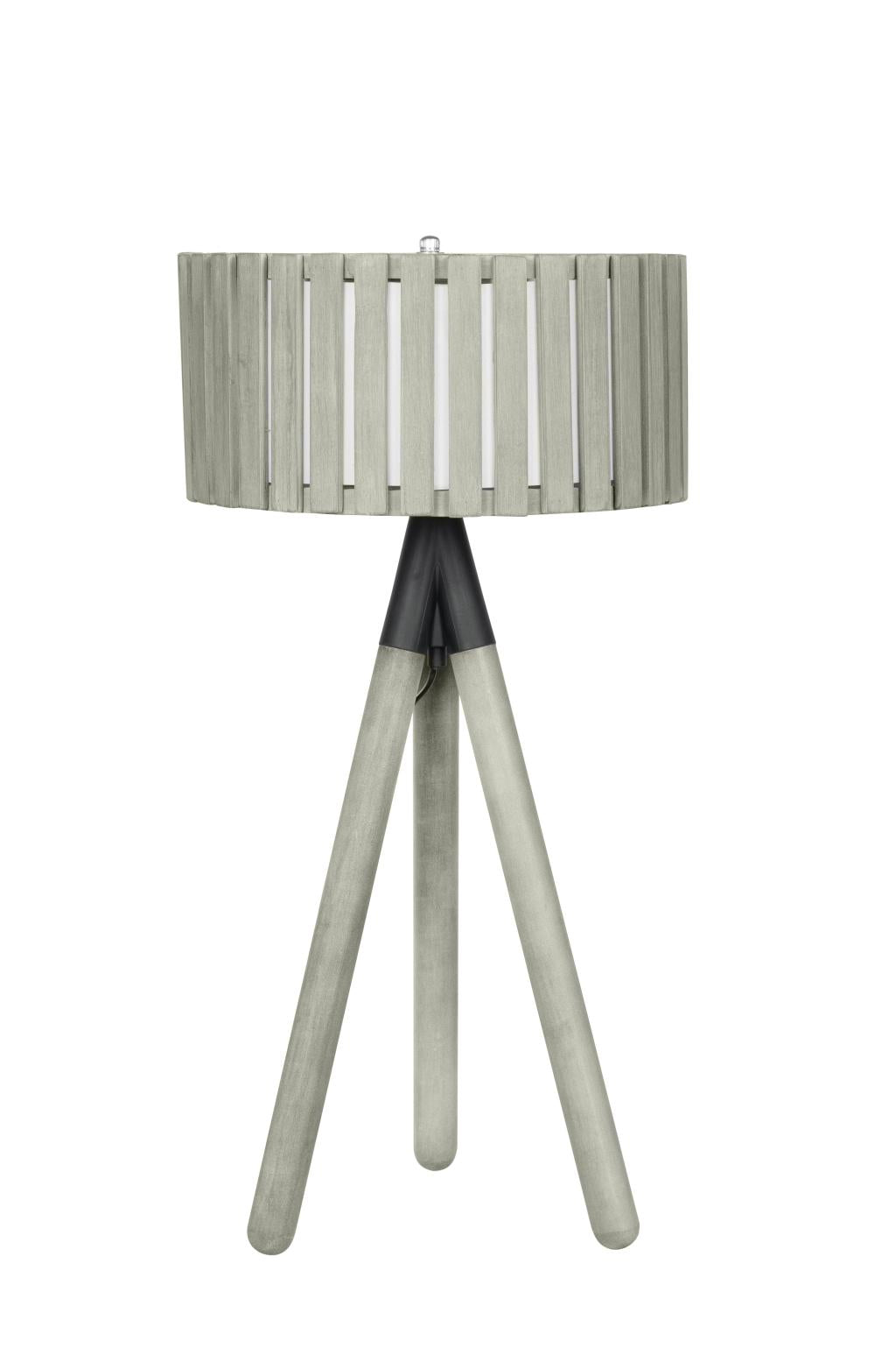 Rabanne Slatted Antique Wood Tripod Table Lamp - Various Colours