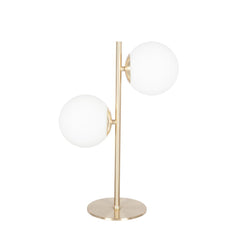 Asterope White Orb and Gold Metal Table Lamp