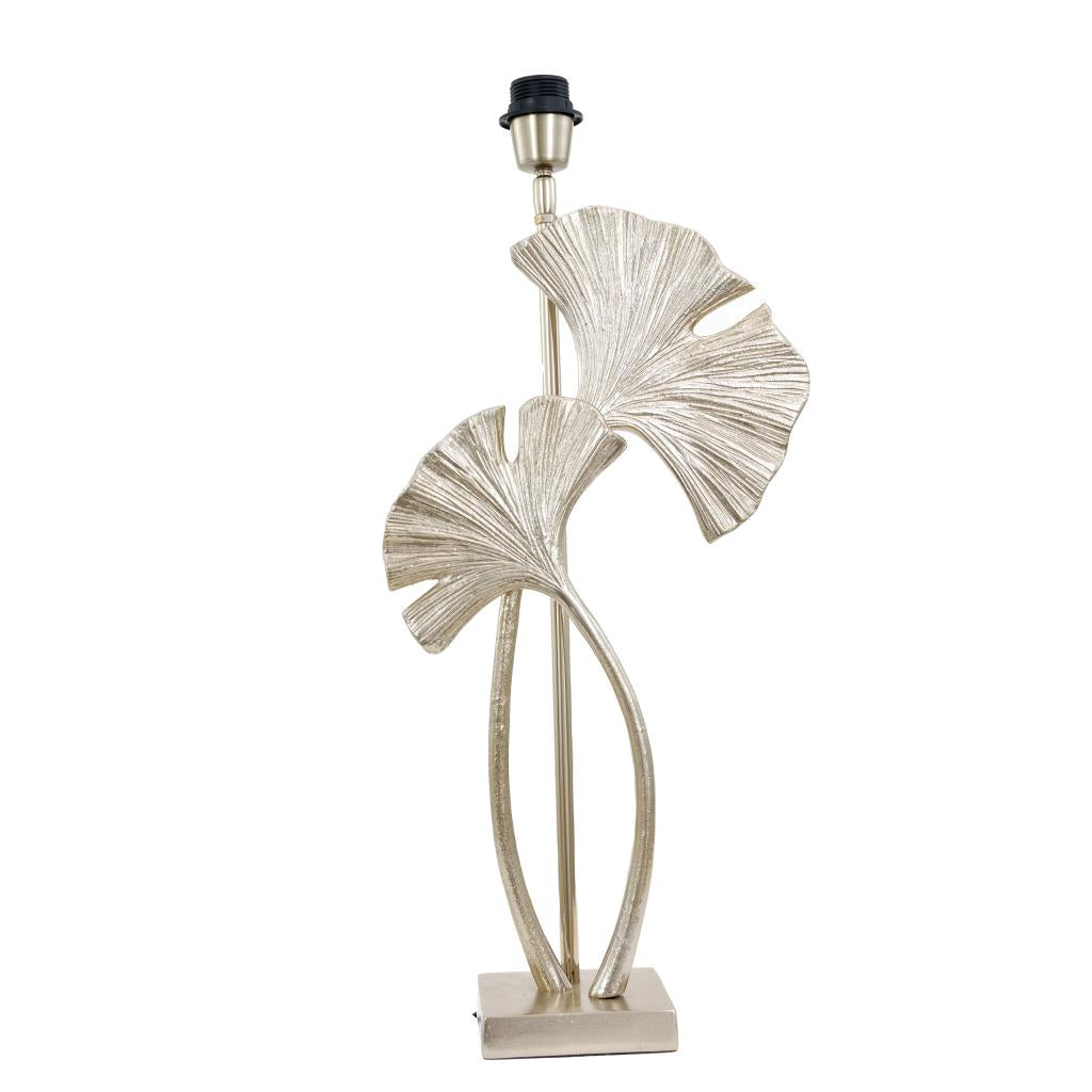 Gingko Shiny Champagne Metal Tall Gingko Leaf Table Lamp  - Base Only