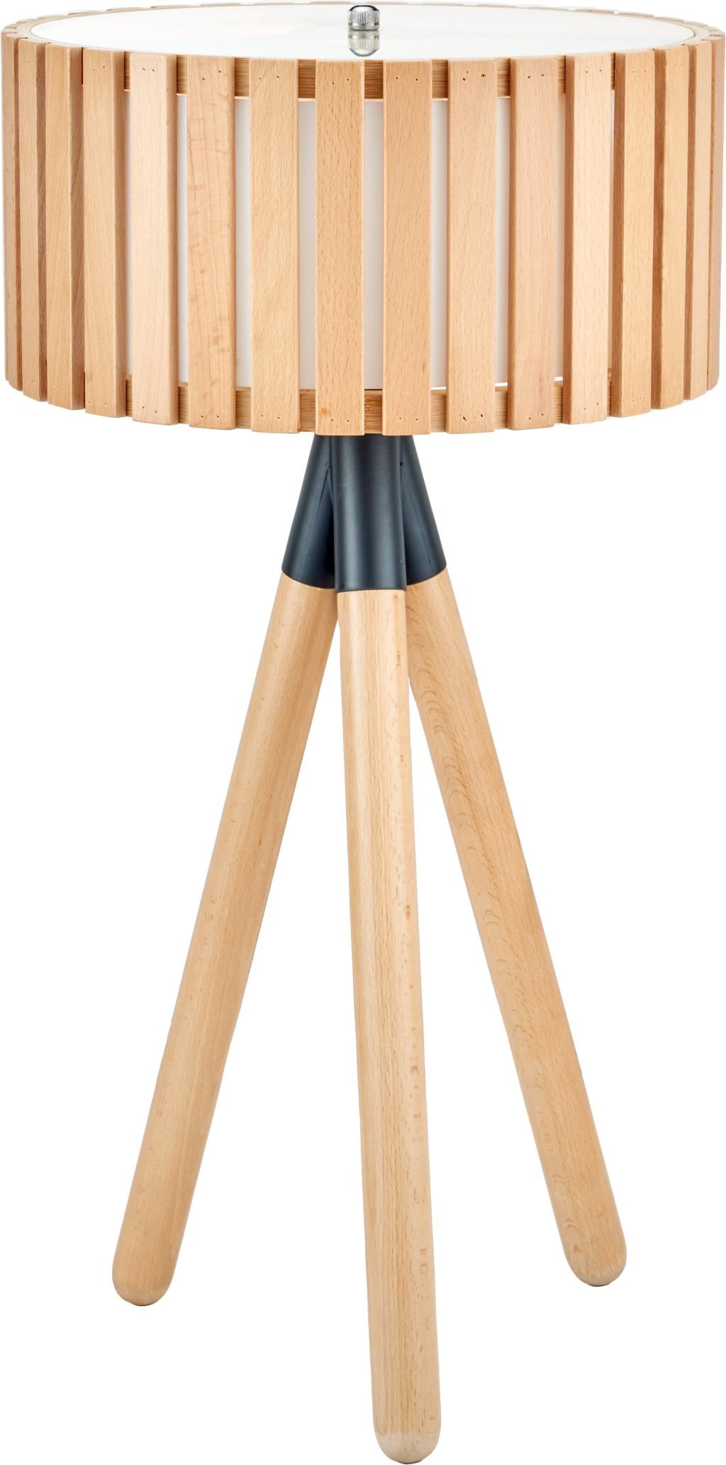 Rabanne Slatted Antique Wood Tripod Table Lamp - Various Colours