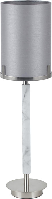Midland Brushed Nickel and Grey Marble Effect Table Lamp