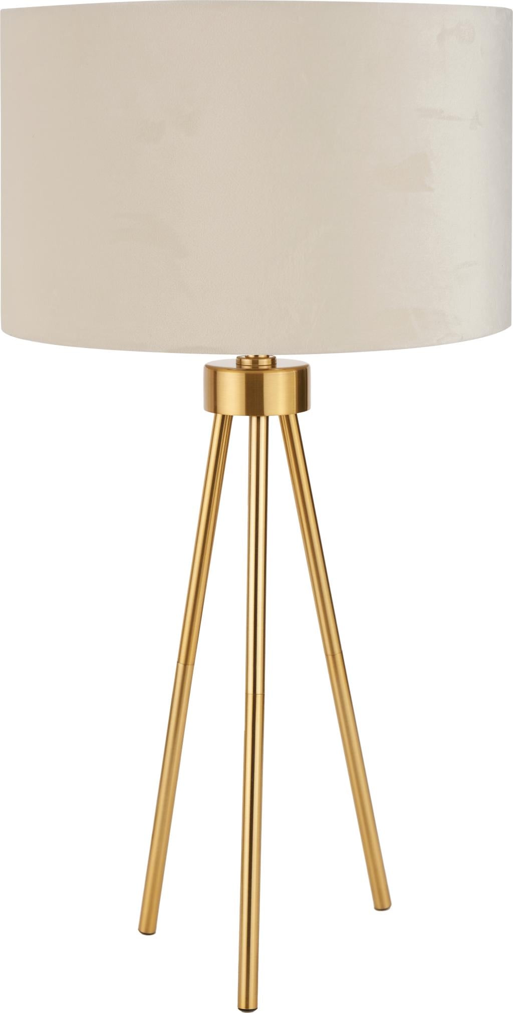 Houston Brushed Brass Metal Tripod Table Lamp