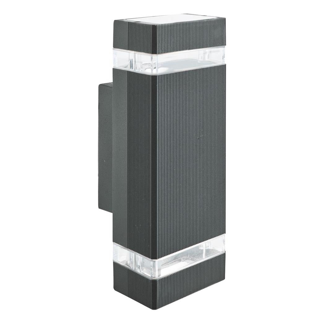 SHEFFIELD 2LT OUTDOOR WALL LIGHT - GREY & BLACK
