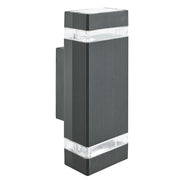 SHEFFIELD 2LT OUTDOOR WALL LIGHT - GREY & BLACK