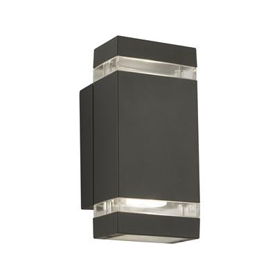 SHEFFIELD 2LT OUTDOOR WALL LIGHT - GREY & BLACK