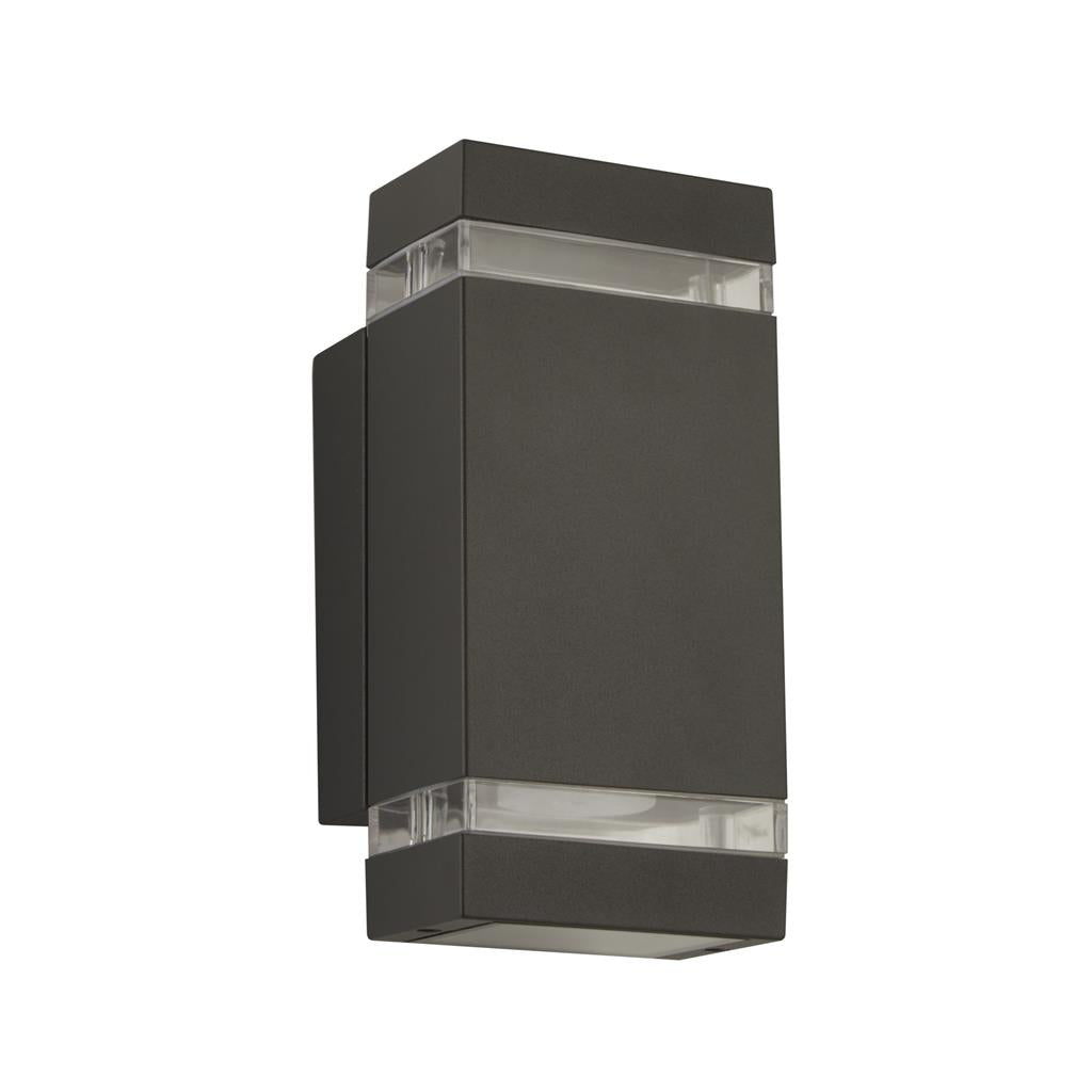 SHEFFIELD 2LT OUTDOOR WALL LIGHT - GREY & BLACK