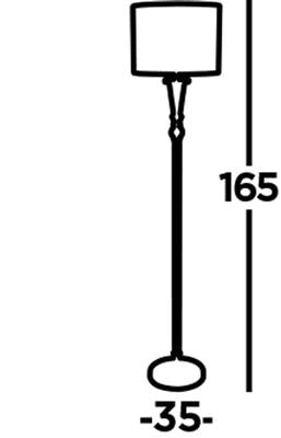 Oscar Floor Lamp - Antique Brass Metal & Linen E27