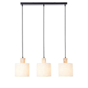 Durban 3lt Linear Pendant - Natural Linen & Wood