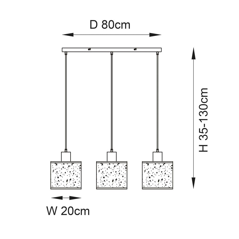 Durban 3lt Linear Pendant - Natural Linen & Wood