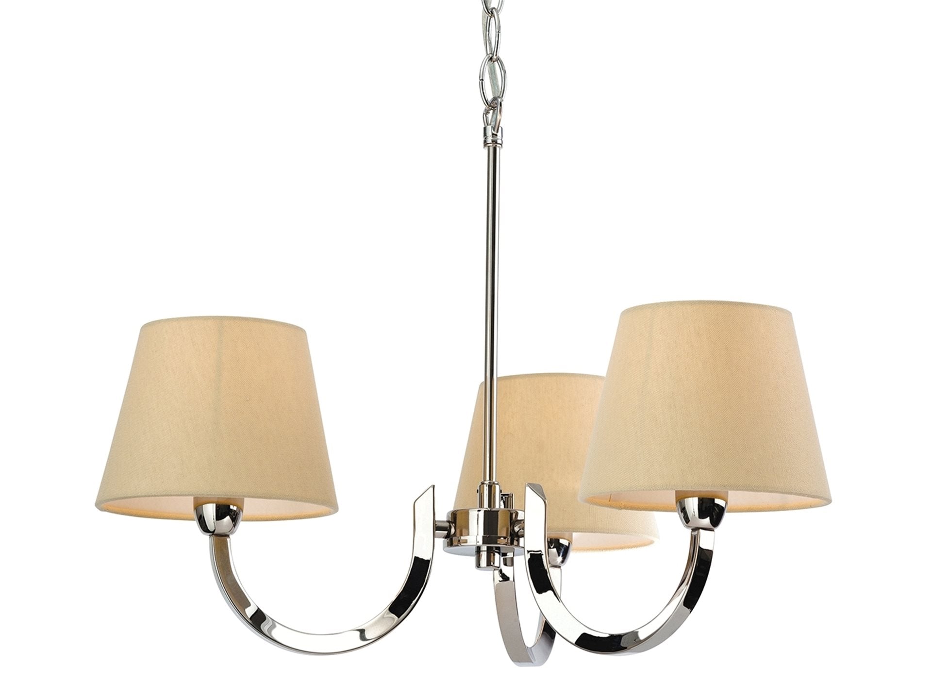 Fairmont 3/5/8Lt Fitting- Polished Stainless Steel with Cream Linen Shade