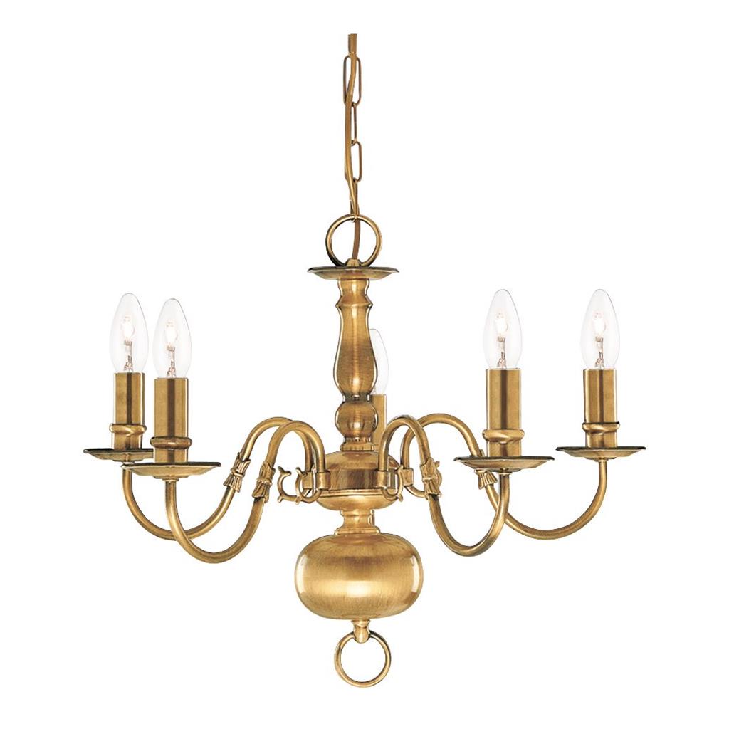 Flemish 5/8/12Lt Multi-Arm Pendant - Solid Brass Metal