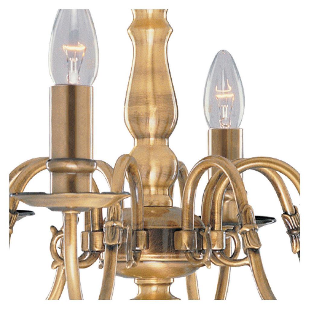 Flemish 5/8/12Lt Multi-Arm Pendant - Solid Brass Metal