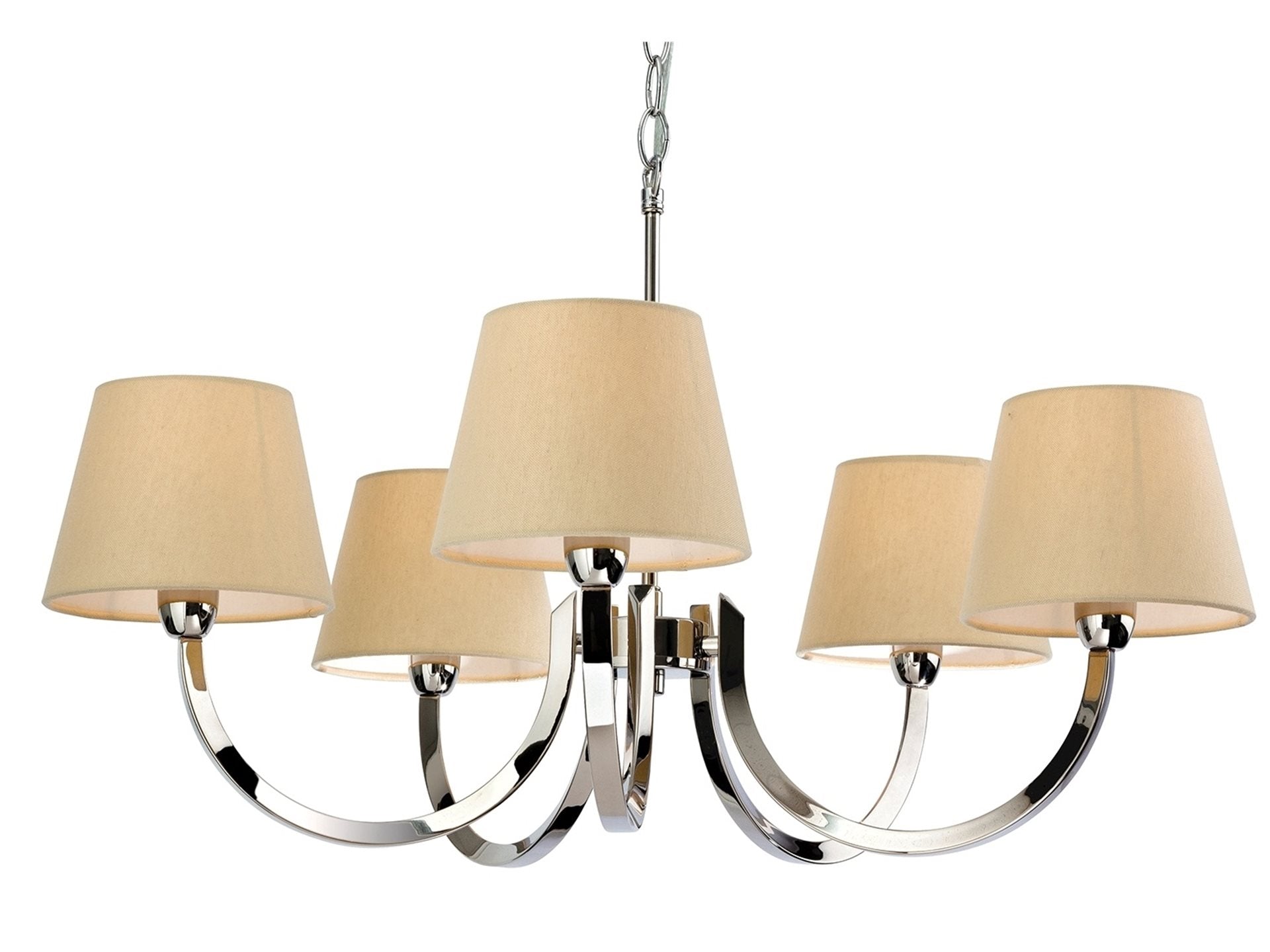 Fairmont 3/5/8Lt Fitting- Polished Stainless Steel with Cream Linen Shade