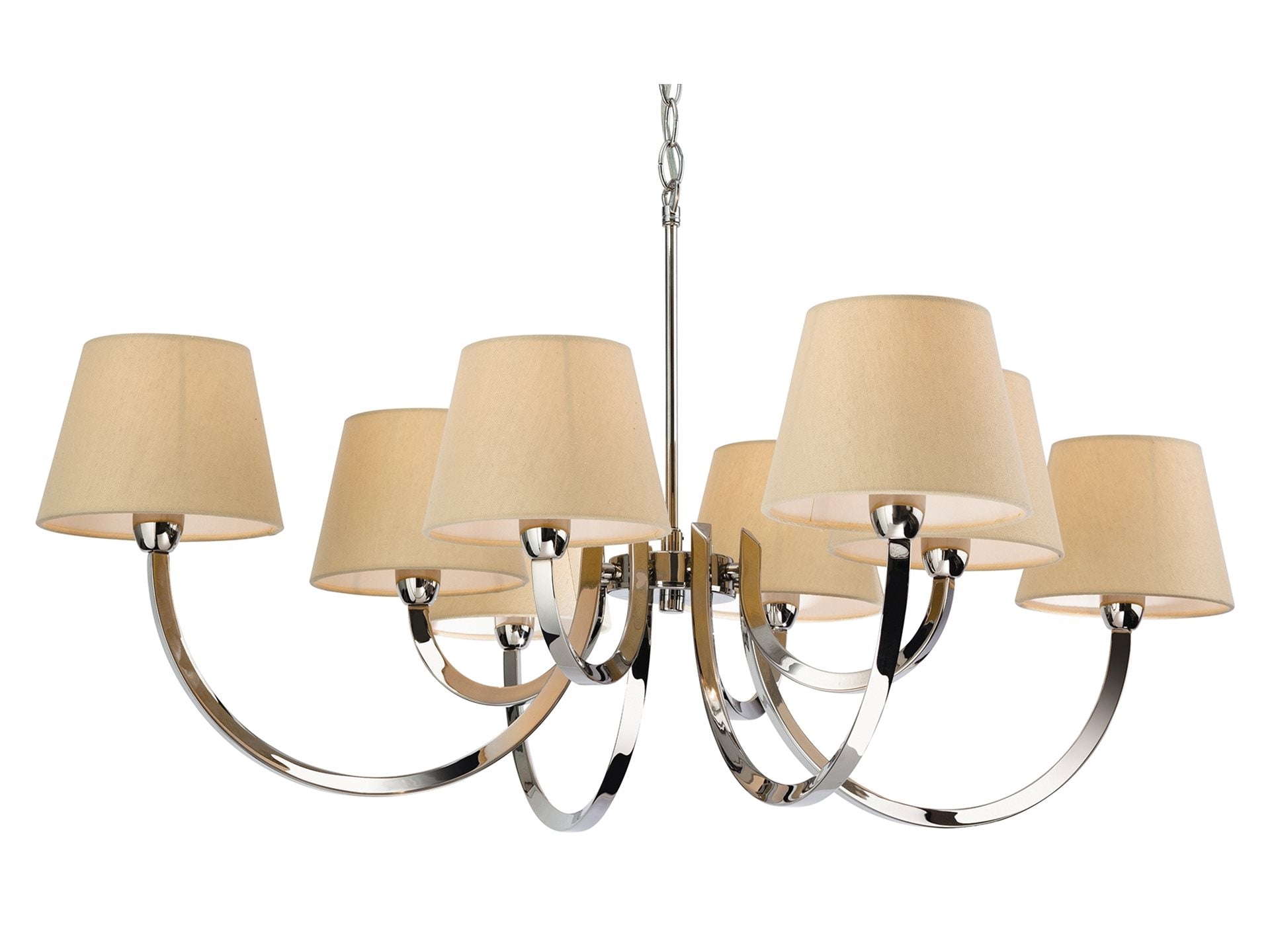 Fairmont 3/5/8Lt Fitting- Polished Stainless Steel with Cream Linen Shade