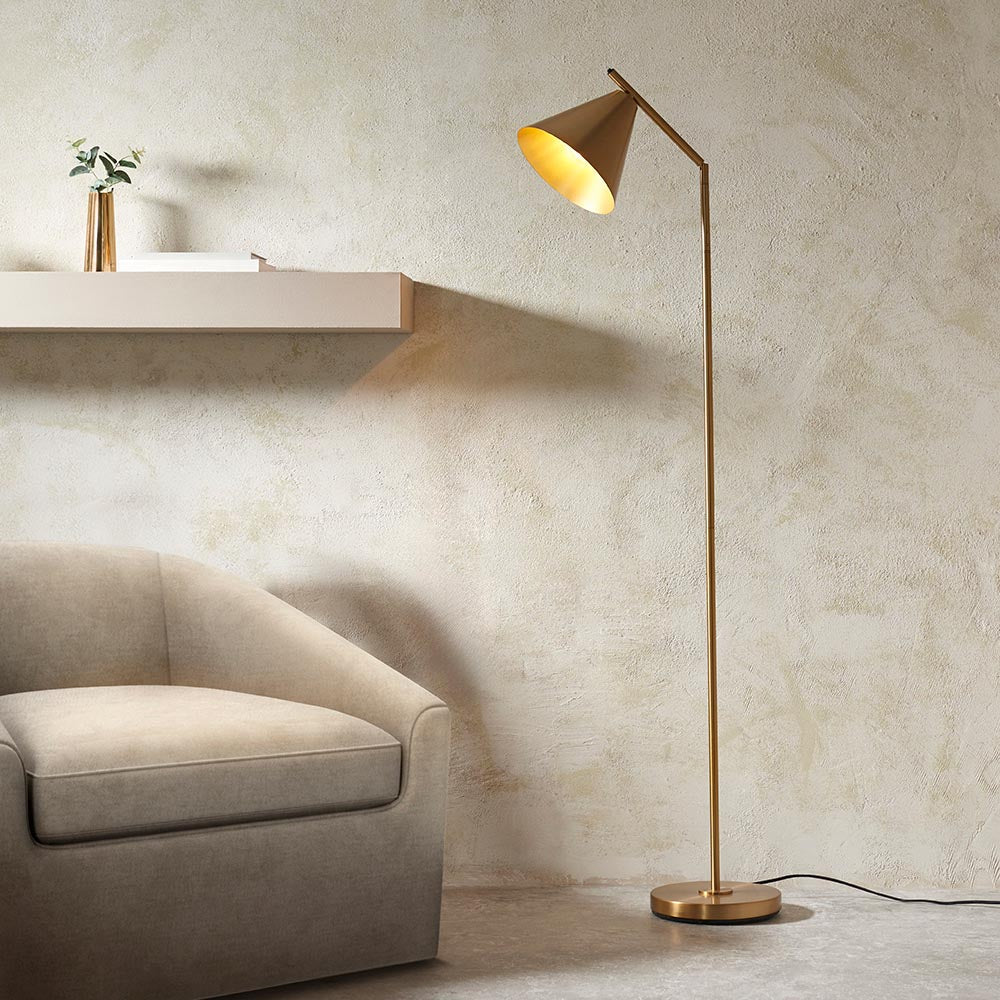 Lyra Task Floor Lamp -Antique Brass/Antique Bronze Finish E27