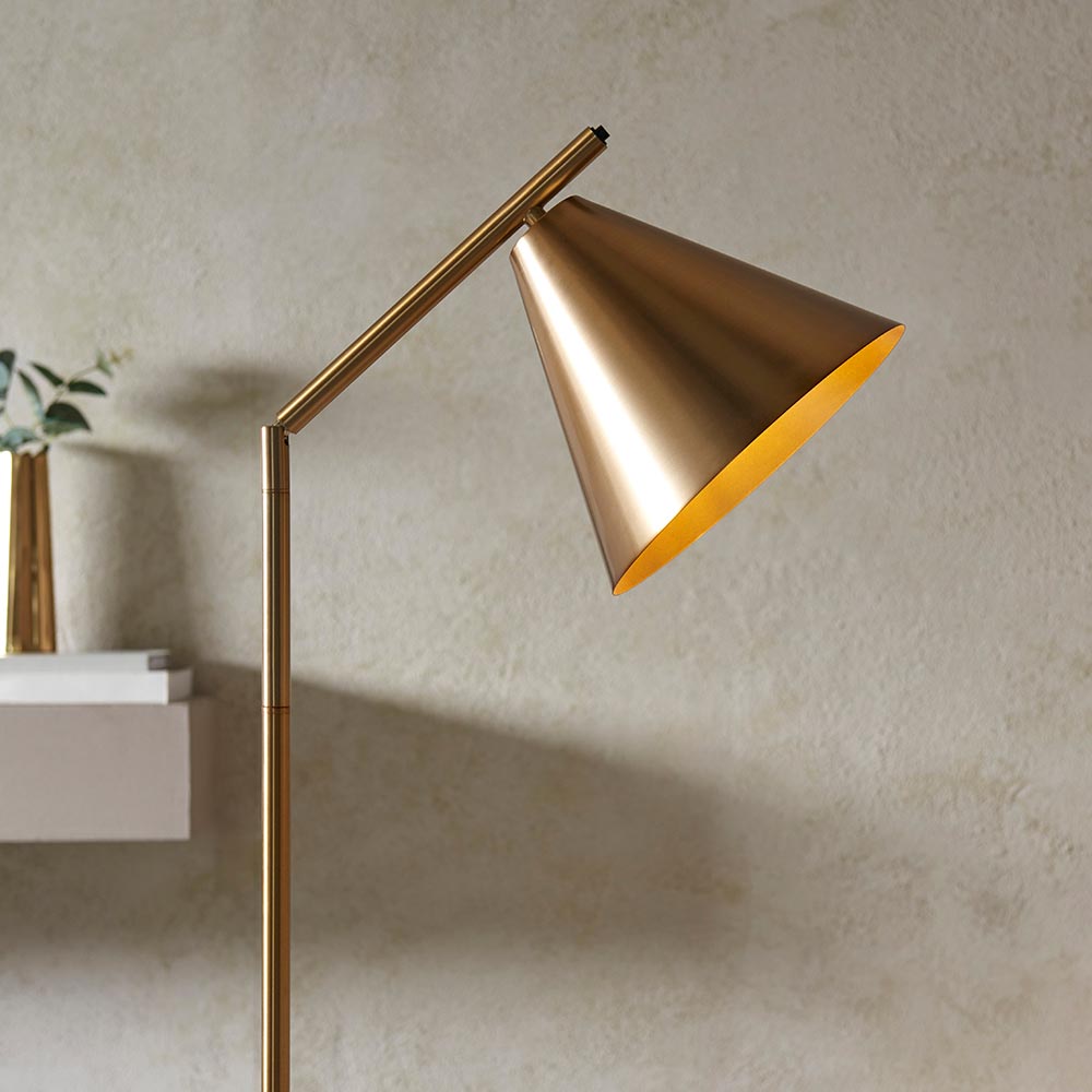 Lyra Task Floor Lamp -Antique Brass/Antique Bronze Finish E27