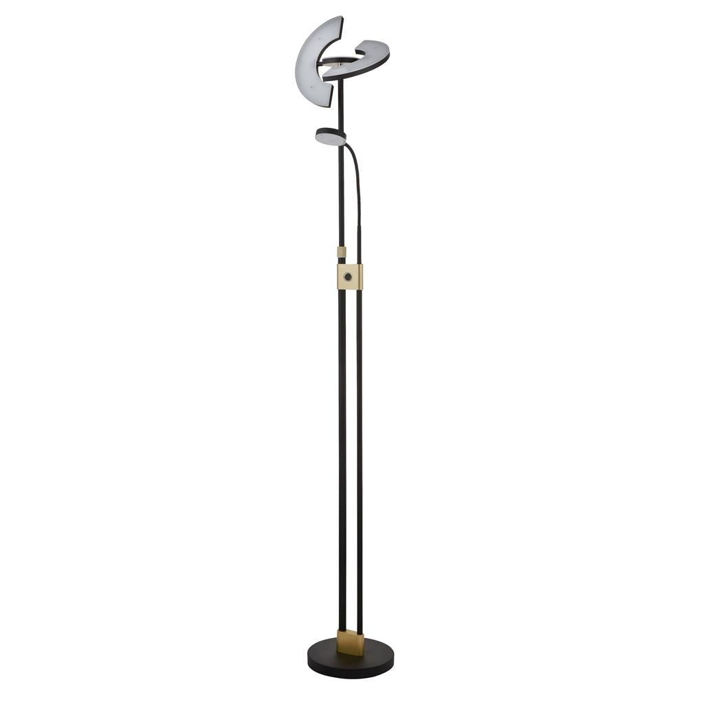 Gio Floor Lamp - Black & Satin Brass Metal/Satin Nickel & Chrome Metal Integrated LED