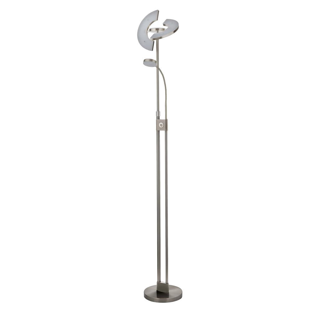 Gio Floor Lamp - Black & Satin Brass Metal/Satin Nickel & Chrome Metal Integrated LED