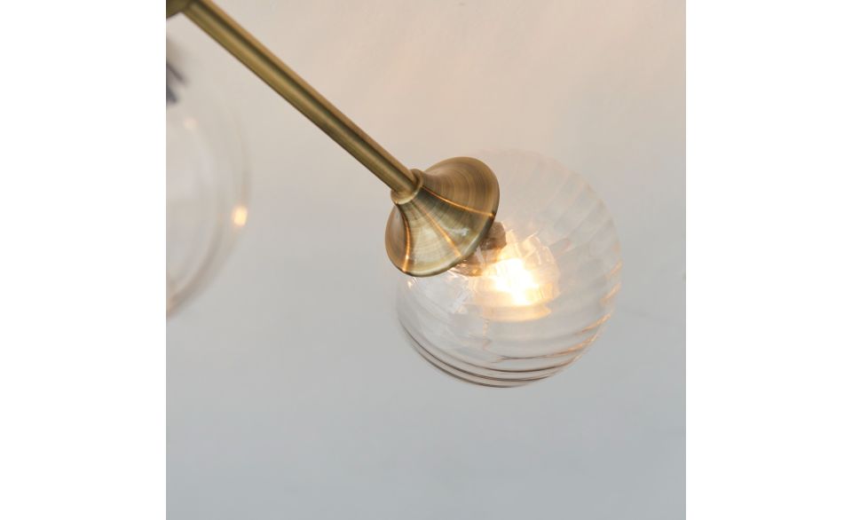 Furze 6Lt/ 8Lt Multi-Arm Pendant - Antique Brass/Bright Nickel