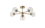 Furze 6Lt/ 8Lt Multi-Arm Pendant - Antique Brass/Bright Nickel