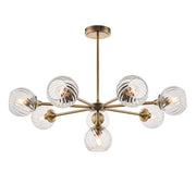 Furze 8Lt Multi-Arm Pendant - Antique Brass/Bright Nickel