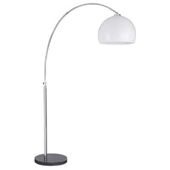 Arcs Floor Lamp - Chrome, Black Marble Base & White Shade