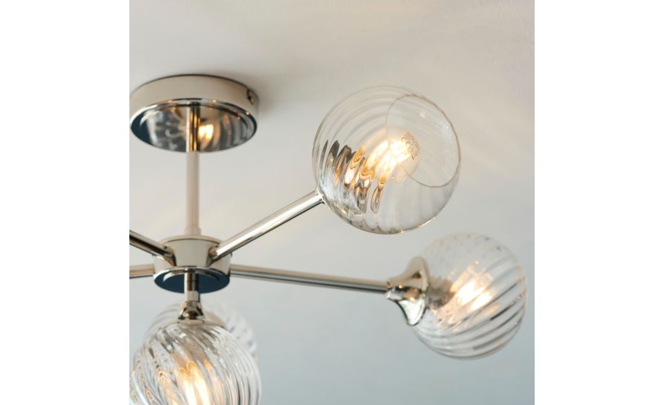 Furze 6Lt/ 8Lt Multi-Arm Pendant - Antique Brass/Bright Nickel
