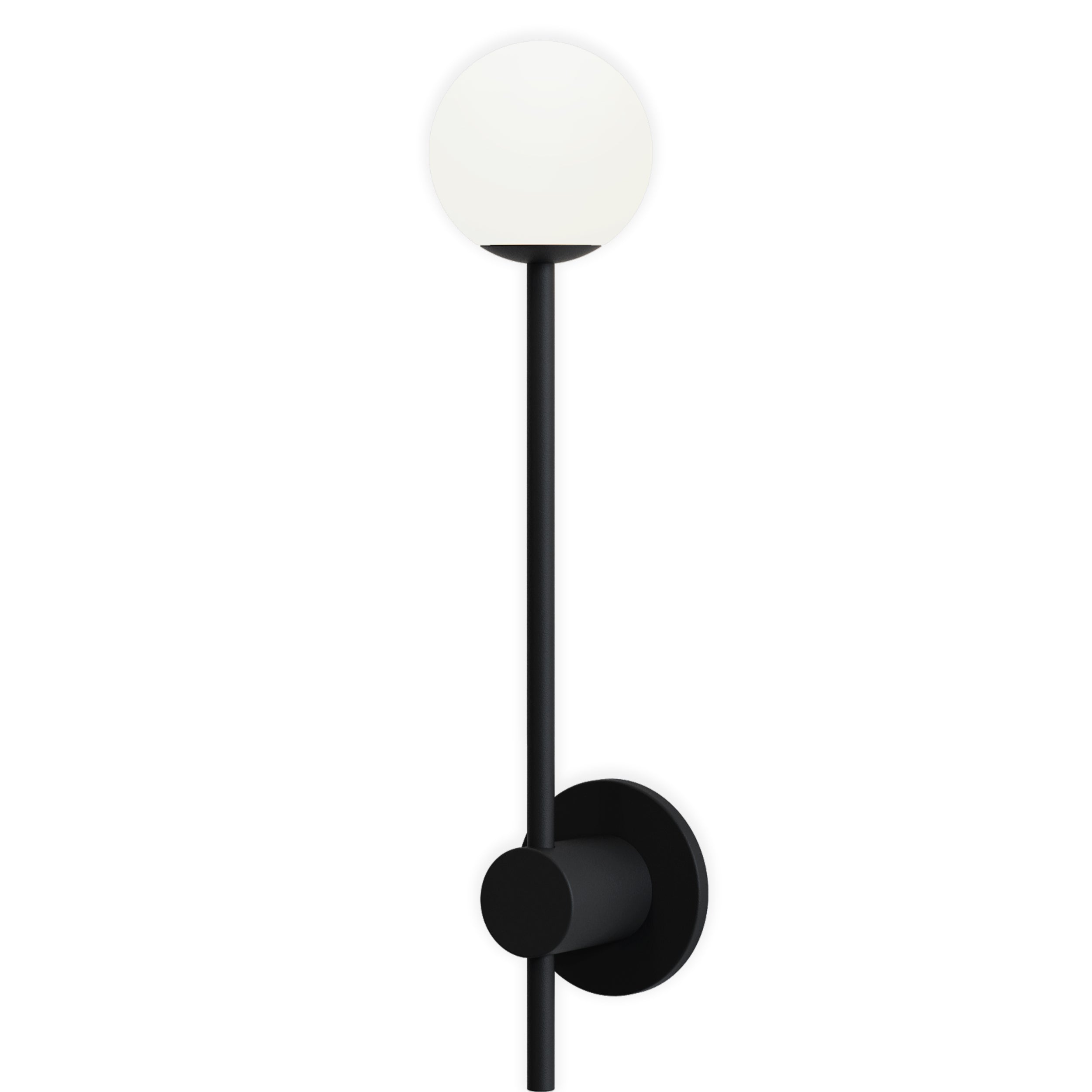 Orb Single Bathroom Wall Light- Polished Chrome/ Matt Black