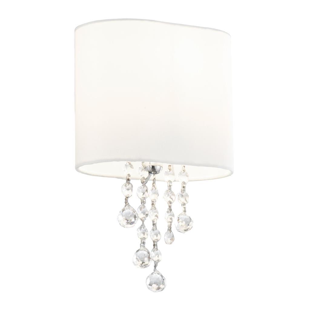 Nina 1Lt Wall Light - Chrome, White and Black