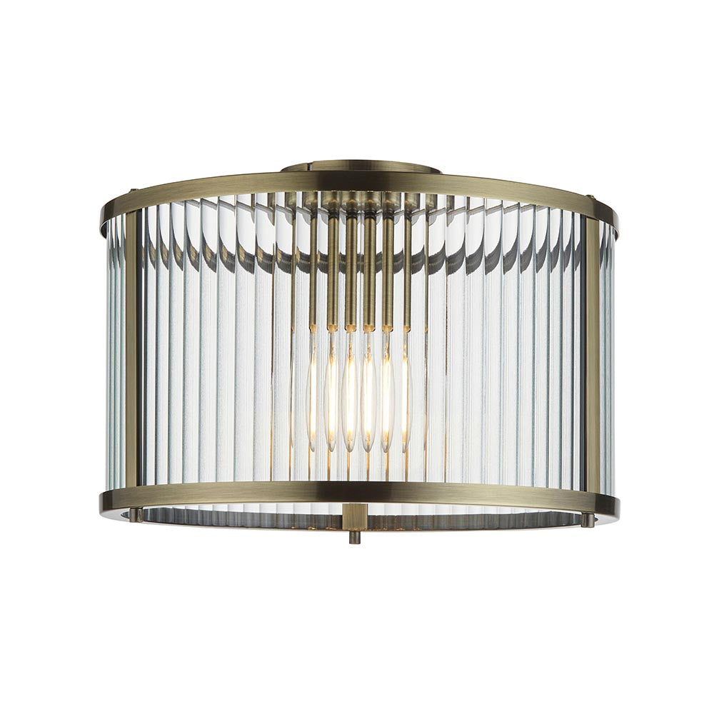 Valleyridge 1Lt Flush Light - Antique Brass