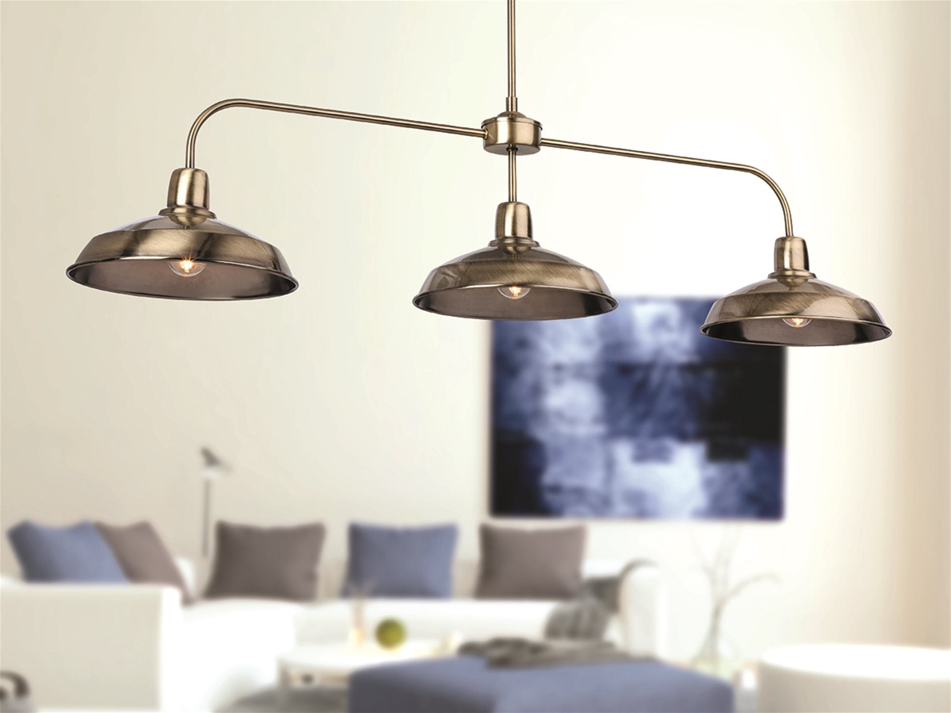 Lounge 3lt Kitchen Light - Antique Brass