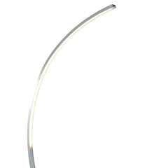 Colton LED Curved Floor Lamp - Satin Silver & Opal Integrated LED