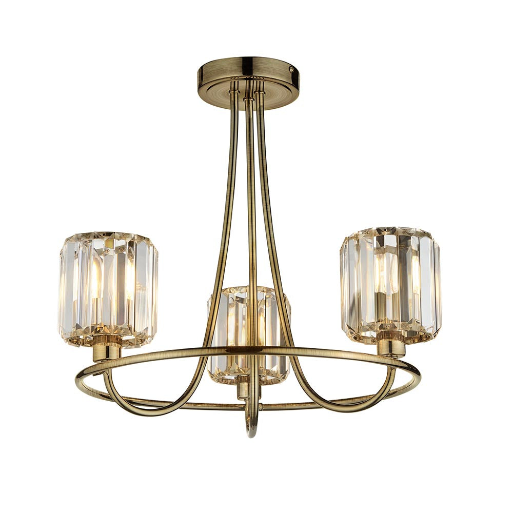 Advent 3/5Lt Multi-Arm Pendant - Antique Brass/Bright Nickel