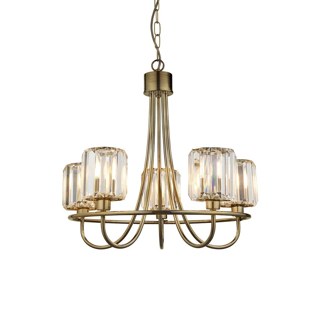 Advent 5Lt Multi-Arm Pendant - Antique Brass/Bright Nickel
