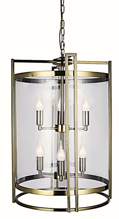 Davis 3/4/6/ 8Lt Ceiling Light- Chrome/ Antique Brass-Finish