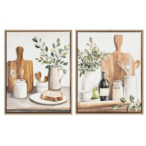 Kitchen Set of 2 Framed Pictures