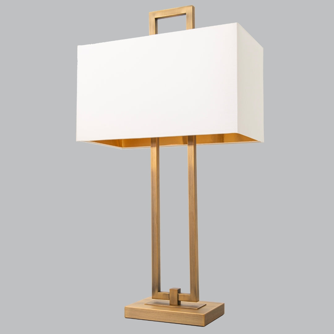 Ember Nickel/Antique Brass Finish Table Lamp E14