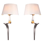 Enzo Pair of Nickel/Antique Brass Wall Lamps E14