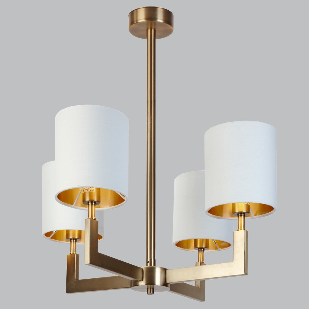 Nico 4/12Lt Antique Brass Finish Chandelier E14