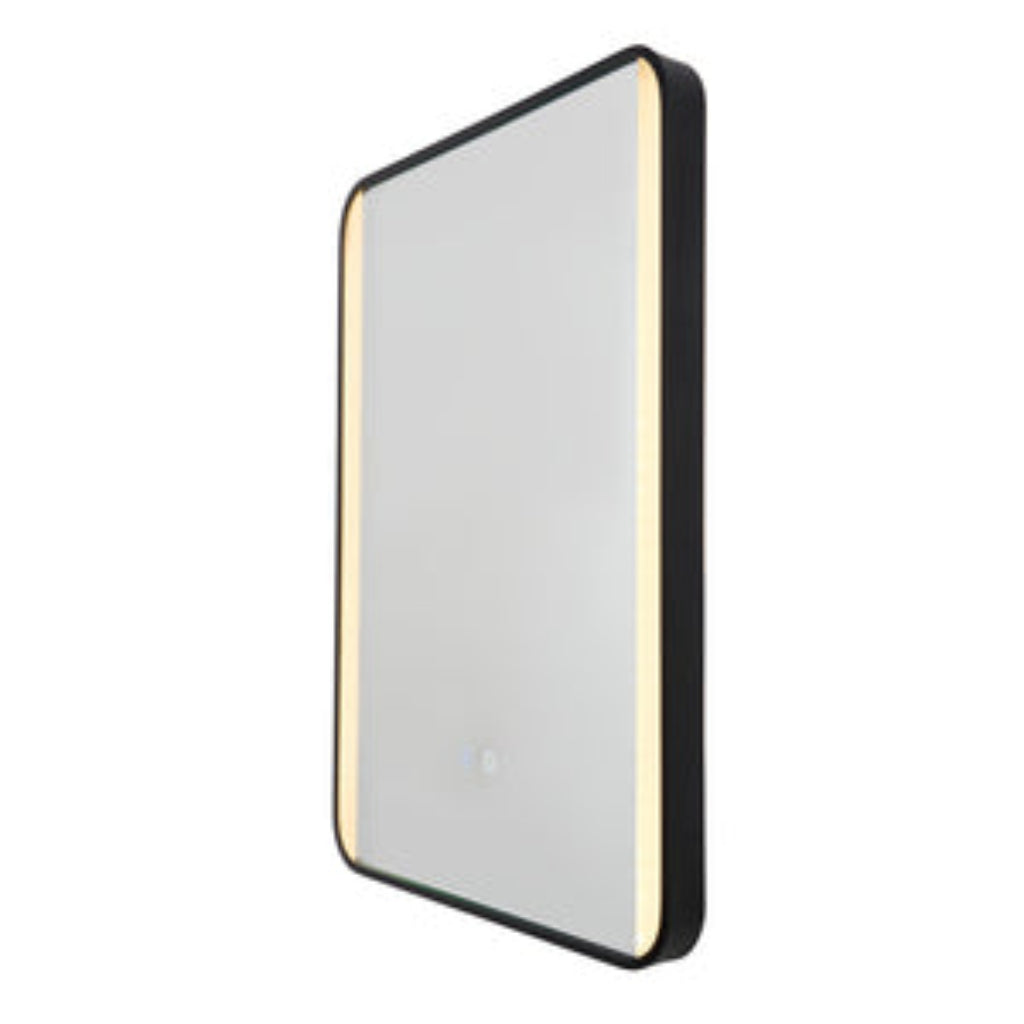 Lori CCT LED Bathroom Mirror with Motion Sensor and Demist- Satin Brass/ Matt Black
