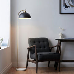 Procyon Task Floor Lamp - Brass & Matt Black Finish E27