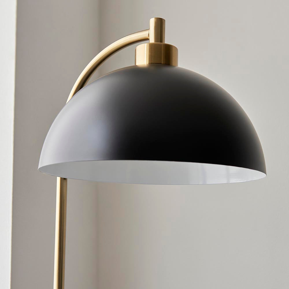 Procyon Task Floor Lamp - Brass & Matt Black Finish E27