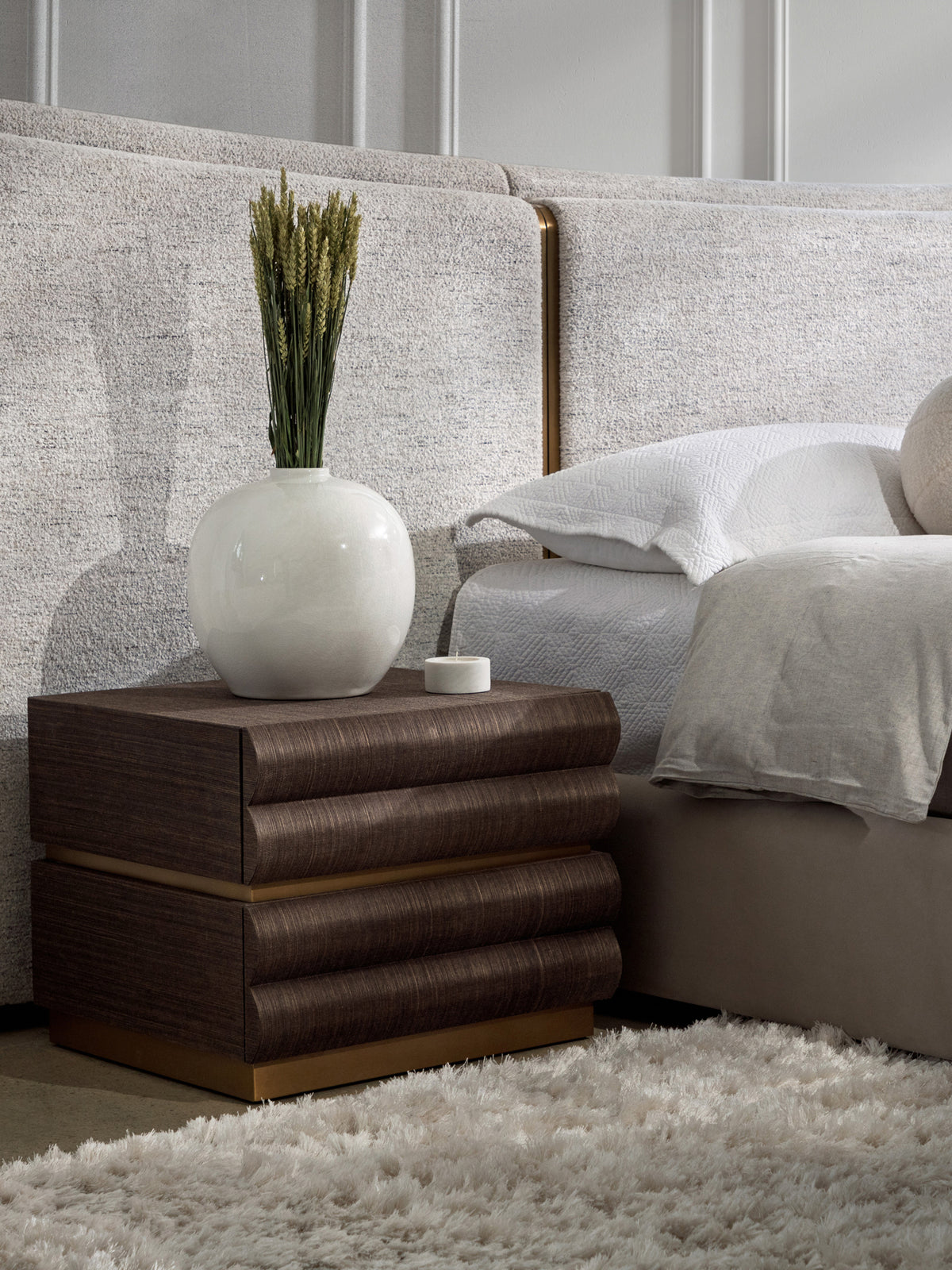 Subira Nightstand- Cream/ Chocolate Finishes