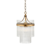Stefan 1Lt Crystal Pendant Light - Antique Brass